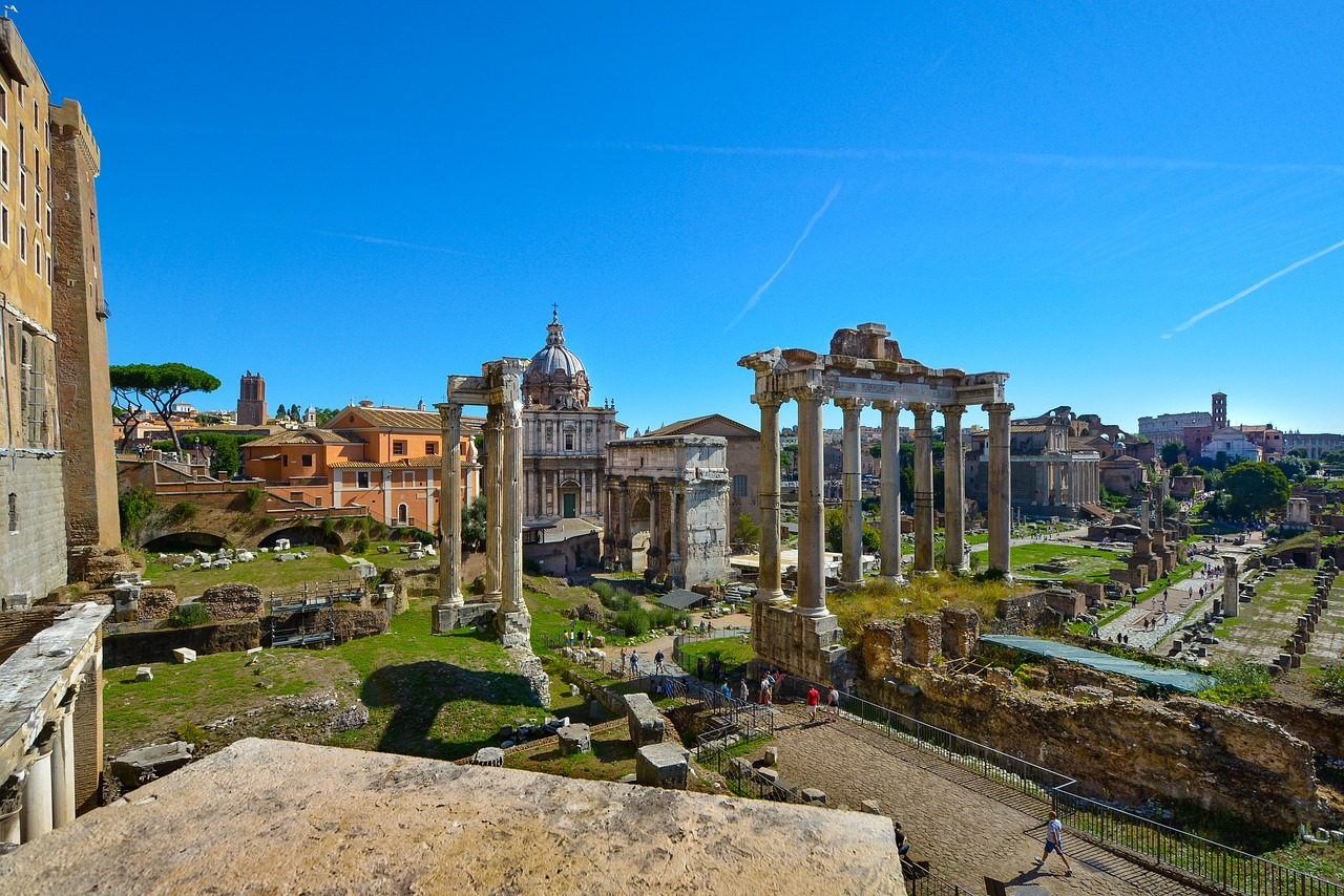 Rome the Colosseum and Roman Forum in Historic Italy with timeless city views